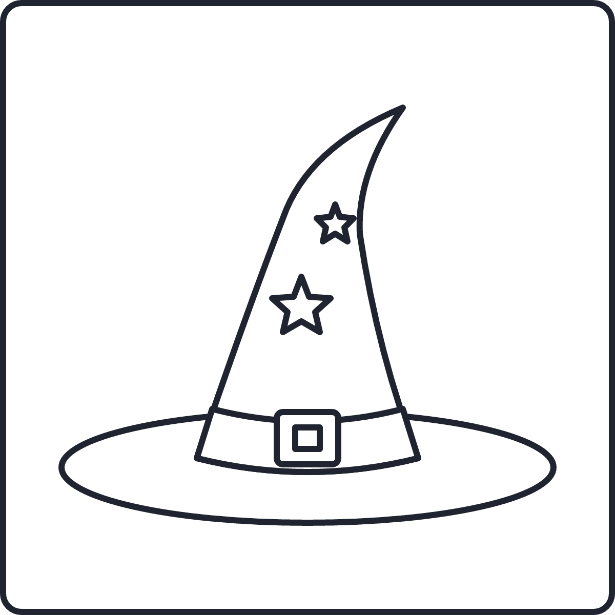 Witch Hat coloring page for kids, free printable